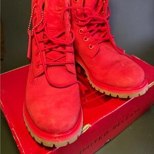Timberland Women's Bold Red Combat Boots